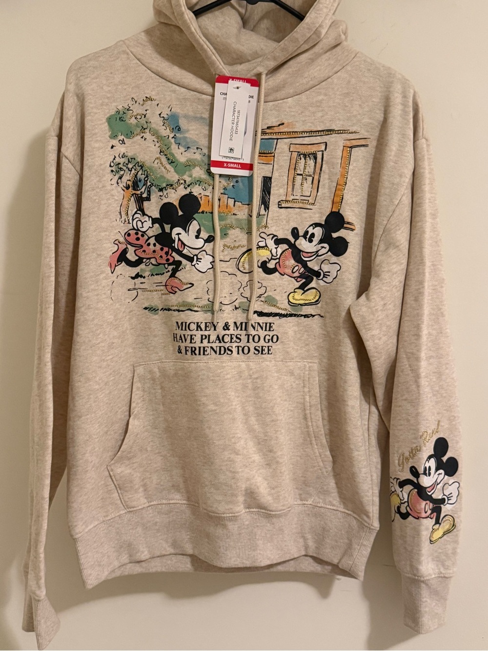 Disney Crewneck Sweatshirt Classic Mickey & Minnie embroidered and printed